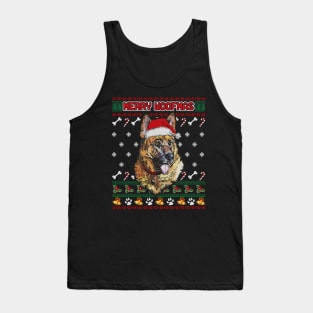 Merry Woofmas German Shepherd Christmas Dog Ugly Sweater Tank Top